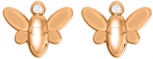 Серьги Бабочки с 2 бриллиантами из красного золота (арт. 2520061)