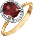 Кольцо с рубином и бриллиантами из жёлтого золота (арт. 2530119)