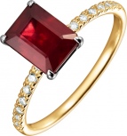 Кольцо с рубином и бриллиантами из жёлтого золота (арт. 2530120)