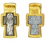 Крестик из чернёного серебра с позолотой (арт. 333009)