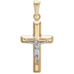 Крестик из комбинированного золота (арт. 342735)