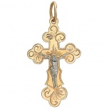 Крестик из комбинированного золота (арт. 342825)