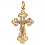 Крестик из комбинированного золота (арт. 342832)