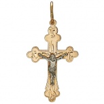 Крестик из комбинированного золота (арт. 342855)