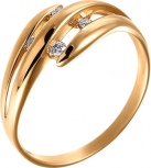 Кольцо с бриллиантами из желтого золота (арт. 732476)