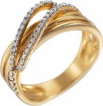 Кольцо с бриллиантами из желтого золота (арт. 732919)