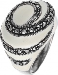 Кольцо с марказитом, вставкой из эмали из серебра (арт. 735174)