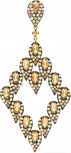 Подвеска с кварцами, сапфирами и бриллиантами из жёлтого золота (арт. 745659)