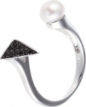 Кольцо с жемчугом и шпинелью из серебра (арт. 748763)
