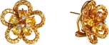 Серьги с сапфирами и бриллиантами из жёлтого золота (арт. 749420)
