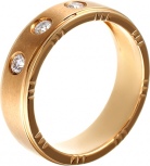 Кольцо с 3 бриллиантами из жёлтого золота (арт. 749683)