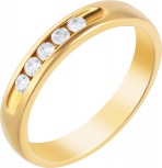 Кольцо с 5 бриллиантами из жёлтого золота (арт. 749699)