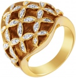 Кольцо с 46 бриллиантами из жёлтого золота (арт. 756998)