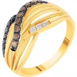 Кольцо с 20 бриллиантами из жёлтого золота (арт. 760070)