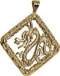 Подвеска Дракон из серебра с позолотой (арт. 762024)