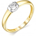 Кольцо с 1 бриллиантом из жёлтого золота (арт. 805192)
