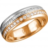 Кольцо с 71 бриллиантом из комбинированного золота (арт. 822246)