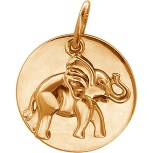 Подвеска Слон из красного золота (арт. 823908)