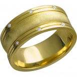 Кольцо с 16 бриллиантами из жёлтого золота (арт. 824006)