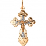Крестик из комбинированного золота (арт. 824734)