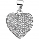 Подвеска Сердце с фианитами из серебра (арт. 829224)