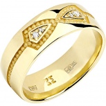 Кольцо с 4 бриллиантами из жёлтого золота (арт. 830537)