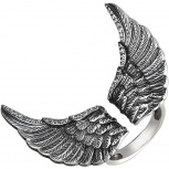 Кольцо Крылья с фианитами из серебра (арт. 832373)