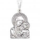 Подвеска-иконка "Богородица Казанская" из серебра (арт. 832979)