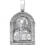 Подвеска-иконка "Господь Вседержитель" с фианитами из серебра (арт. 833512)