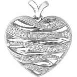 Подвеска Сердце с фианитами из серебра (арт. 833513)