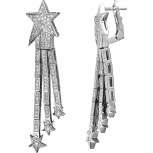 Серьги Звёзды с 192 бриллиантами из белого золота (арт. 834734)