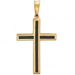 Крестик с 3 агатами из красного золота (арт. 836753)