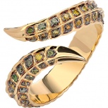 Кольцо с турмалинами и бриллиантами из жёлтого золота (арт. 839436)
