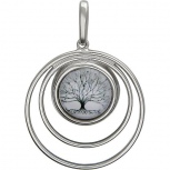 Подвеска Дерево с ювелирным стеклом из серебра (арт. 849743)