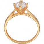 Кольцо с 1 фианитом из красного золота (арт. 850411)