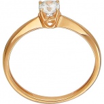 Кольцо с 1 фианитом из красного золота (арт. 850426)