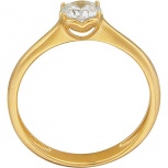 Кольцо с 1 фианитом из жёлтого золота (арт. 850444)