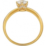 Кольцо с фианитом и кристаллами swarovski из жёлтого золота (арт. 852280)