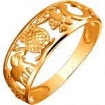 Кольцо Счастья из красного золота (арт. 865544)