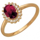 Кольцо с рубином и бриллиантами из красного золота (арт. 872752)