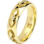 Кольцо с 6 бриллиантами из жёлтого золота (арт. 890339)