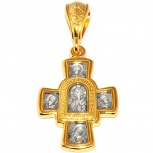 Крестик из серебра с позолотой (арт. 908634)