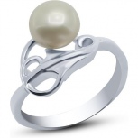 Кольцо с жемчугом из серебра (арт. 919372)