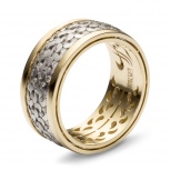 Кольцо с 125 бриллиантами из комбинированного золота 750 пробы (арт. 301183)