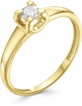 Кольцо с 1 бриллиантом из жёлтого золота (арт. 800687)