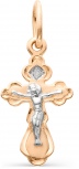 Крестик с 1 бриллиантом из красного золота (арт. 816483)