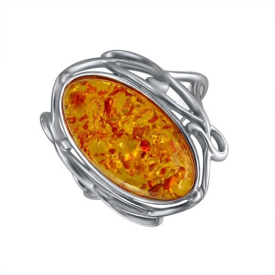 Кольцо с янтарем из серебра(0 камней, серебро 925 пробы)- купить в Москвеза 2 650 рублей в интернет-магазине Nebo.ru, арт. 827276