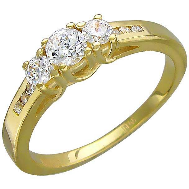 Три бриллианта золото кольцо