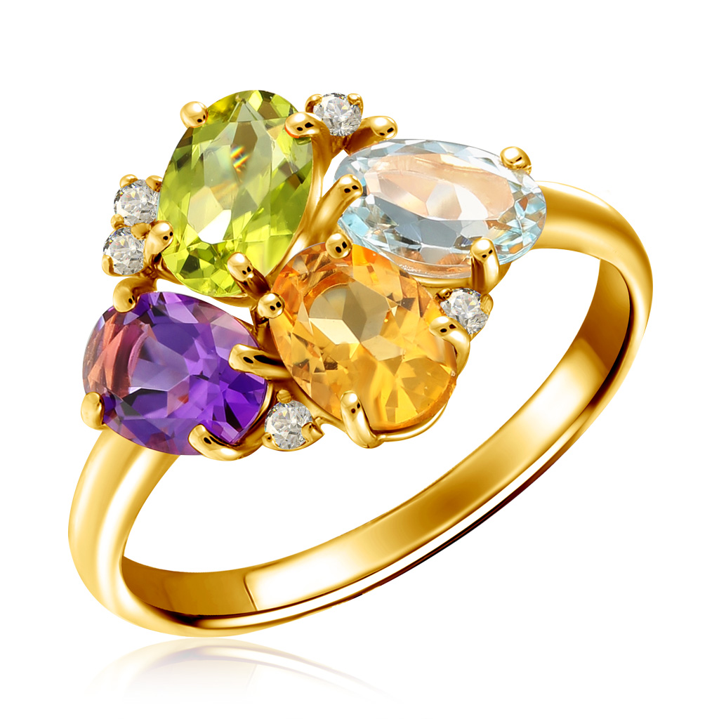 Красивые кольца из золота с камнем