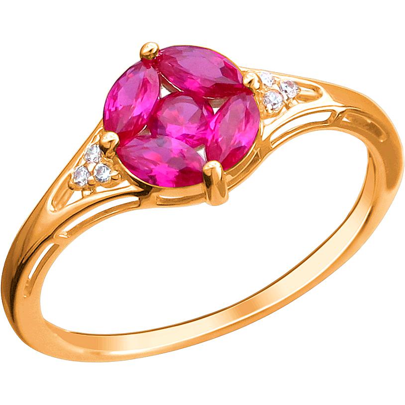 Кольцо с большим рубином из золота